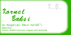 kornel baksi business card